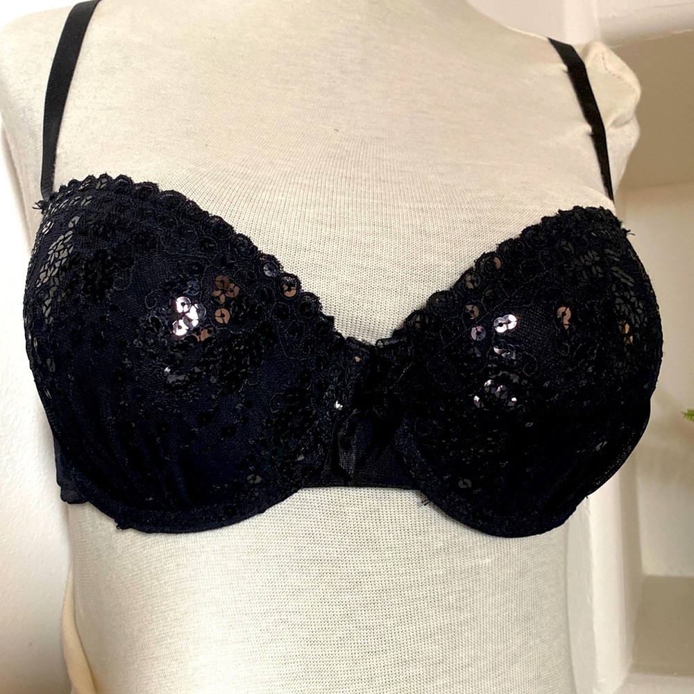 Black sequin bra